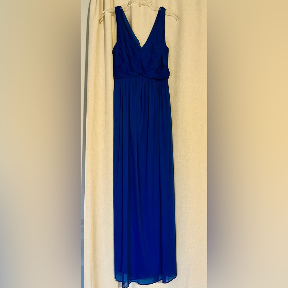 David’s Bridal blue dress